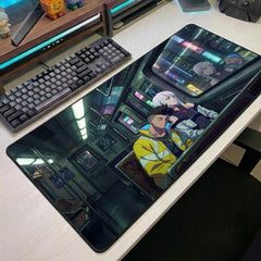 Cyberpunk Edgerunners Desk Mat David Lucy Night City Subway Neon Dark Large Gaming Mouse Pad