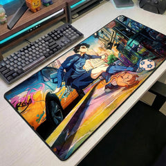 Blue Lock Anime Desk Mat Urban Street City Graffiti Soccer Ball Colorful Large Gaming Mouse Pad