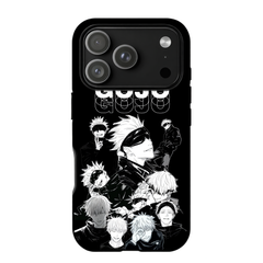 Gojo Satoru Jujutsu Kaisen Black Multi Expression Pose GOJO Bold Name Fan Collage Protective Phone Case