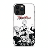 Jujutsu Kaisen All Characters Group Manga Art White Background Bold Red Logo Fan Collage Protective Phone Case