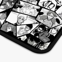 Blue Lock Anime Desk Mat Black White Manga Panel Collage Multi Character Soccer Large Gaming Mouse Pad