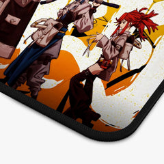 Anime Squad Desk Mat Orange Yellow Graffiti Style Four Warriors Battle Ready Large Gaming Mouse Pad