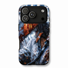 Chainsaw Man Denji Chainsaw Devil Orange Black Blade Spike Extreme Close Up Dark Cinematic Protective Phone Case