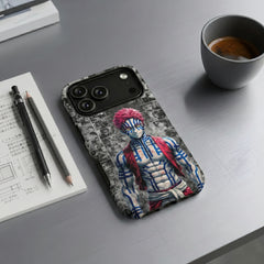 Akaza Demon Slayer Manga Panel Collage Blue Markings Upper Moon Protective Phone Case