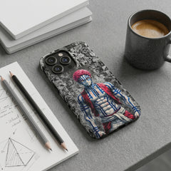 Akaza Demon Slayer Manga Panel Collage Blue Markings Upper Moon Protective Phone Case