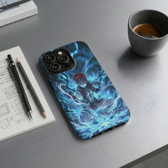 Akaza Demon Slayer Ice Blue Lightning Electric Snowflake Combat Protective Phone Case