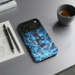 Akaza Demon Slayer Ice Blue Lightning Electric Snowflake Combat Protective Phone Case