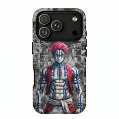 Akaza Demon Slayer Manga Panel Collage Blue Markings Upper Moon Protective Phone Case