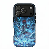 Akaza Demon Slayer Ice Blue Lightning Electric Snowflake Combat Protective Phone Case
