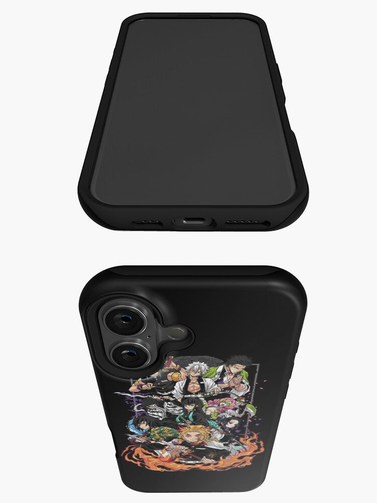 Morukai "Demon Slayer Black and White Manga iPhone 11-16 Tough Case