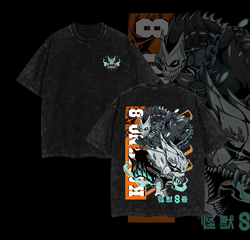 Morukai "The Strongest Kaiju" Kaiju No. 8 Vintage Washed Oversized T-Shirt