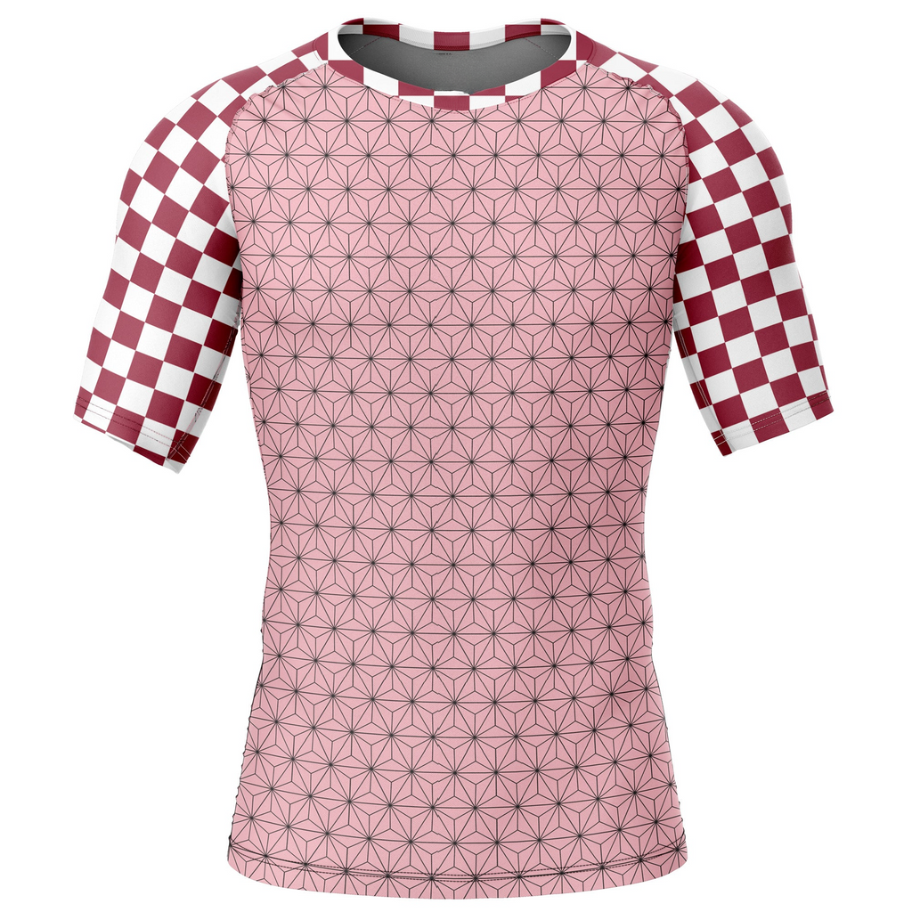 Morukai "Nezuko Kamado" Demon Slayer: Kimetsu no Yaiba Short Sleeve Rash Guard Compression Shirt