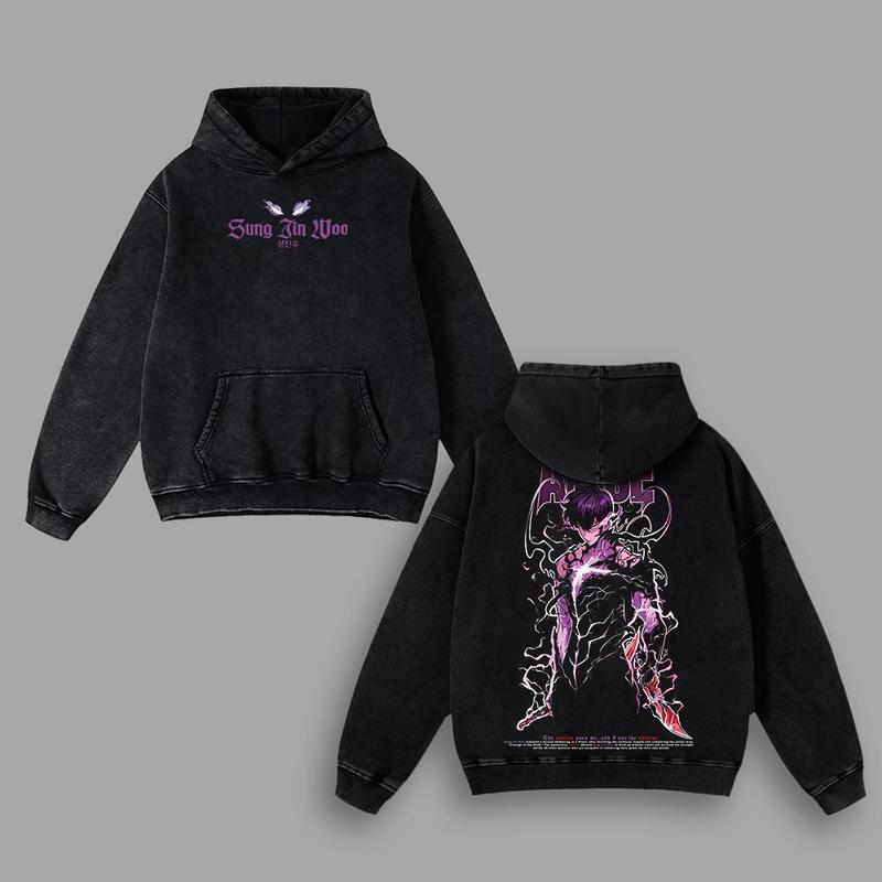Morukai "Sung Jin Woo Arise" Solo Leveling Vintage Oversized Hoodie