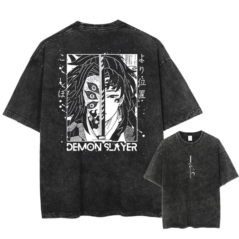 Morukai "Kokushibo" Demon Slayer Kimetsu no Yaiba Vintage Washed Oversized T-Shirt