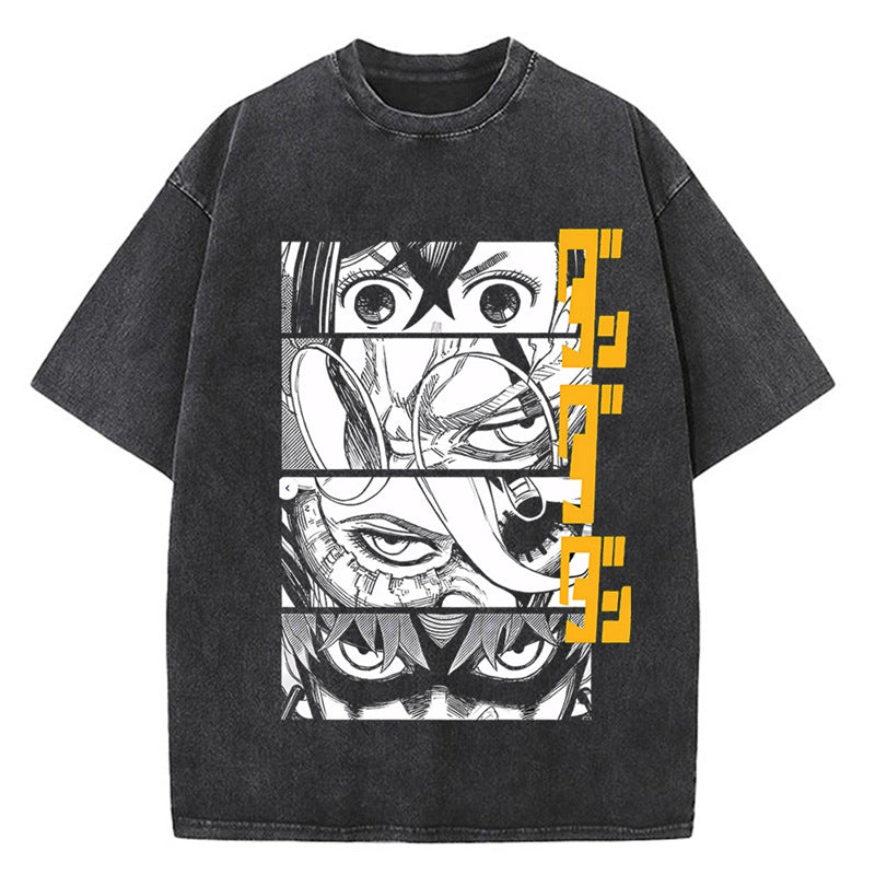 Morukai "Dandadan Cast" Dandadan Vintage Washed Oversized T-Shirt