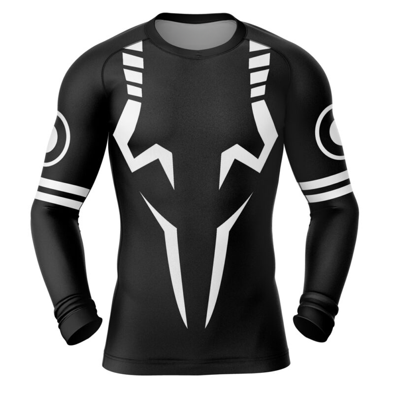 Morukai "Sukuna White Marks Jujutsu Kaisen Long Sleeve Rash Guard Compression
