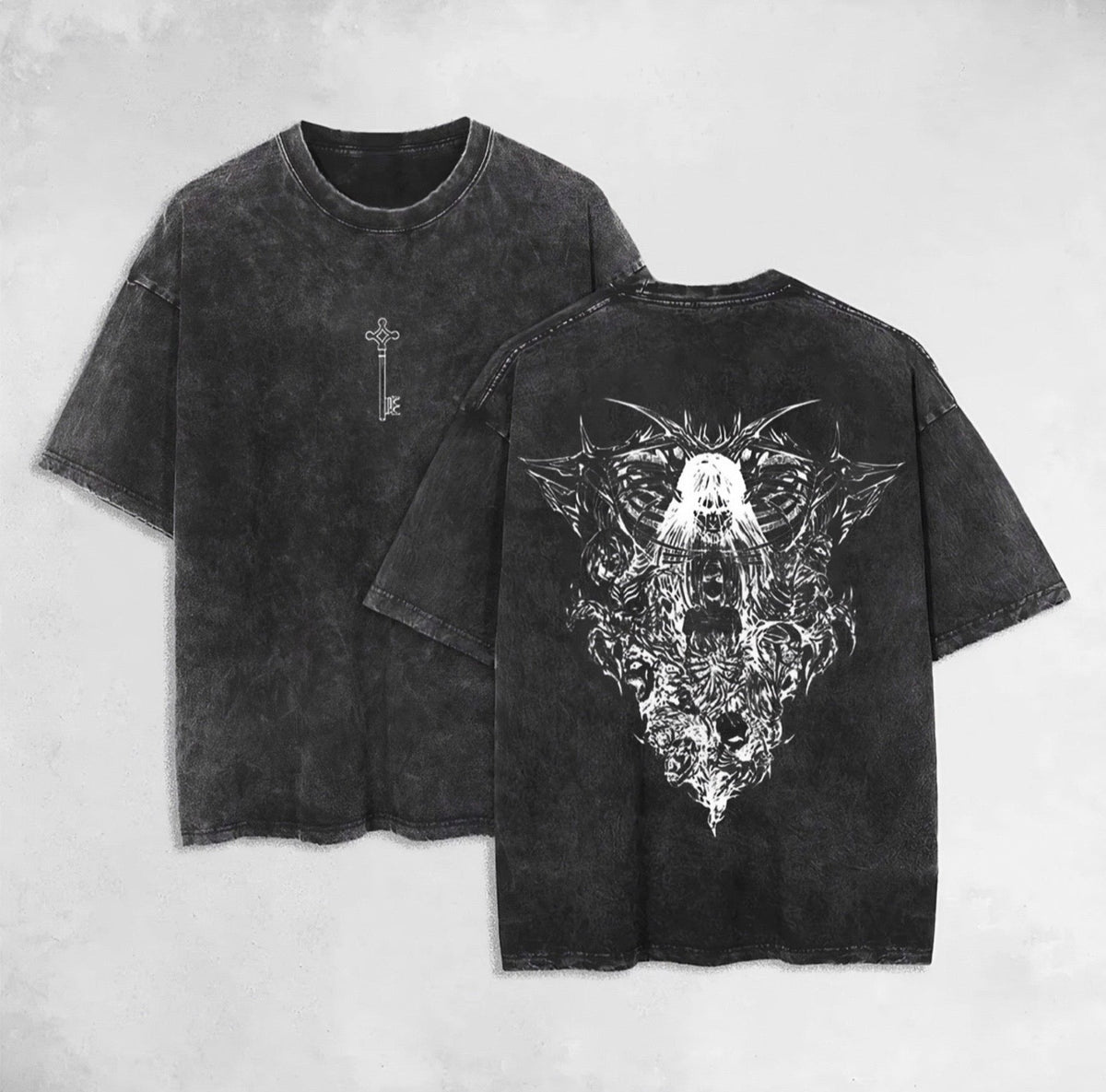Morukai "Ymir Fritz Founding Titan" Attack on Titan Vintage Washed Oversized T-Shirt