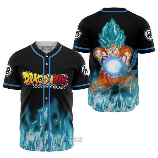 Morukai "Super Saiyan Goku Kamehameha" Dragon Ball Baseball Jersey