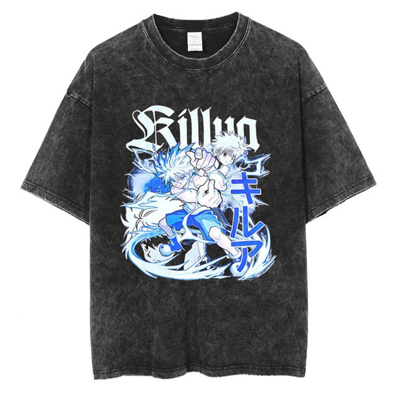 Morukai "Killua Zoldyck" Hunter x Hunter Vintage Washed Oversized T-Shirt