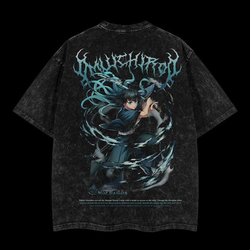 Morukai "Muichiro Tokito" Demon Slayer: Kimetsu no Yaiba Vintage Washed Oversized T-Shirt