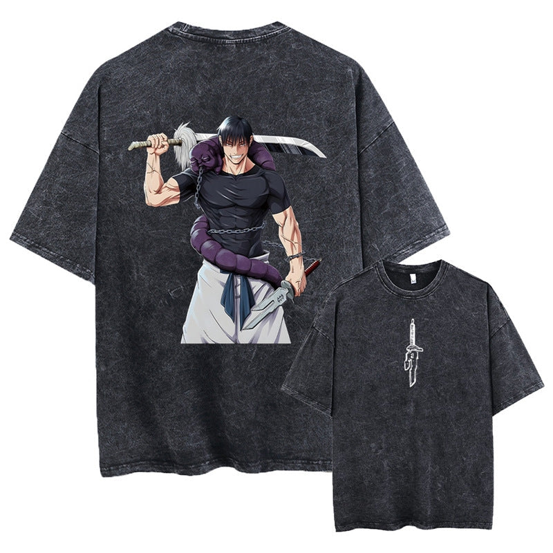 Morukai "Toji Fushiguro" Jujutsu Kaisen Vintage Washed Oversized T-Shirt