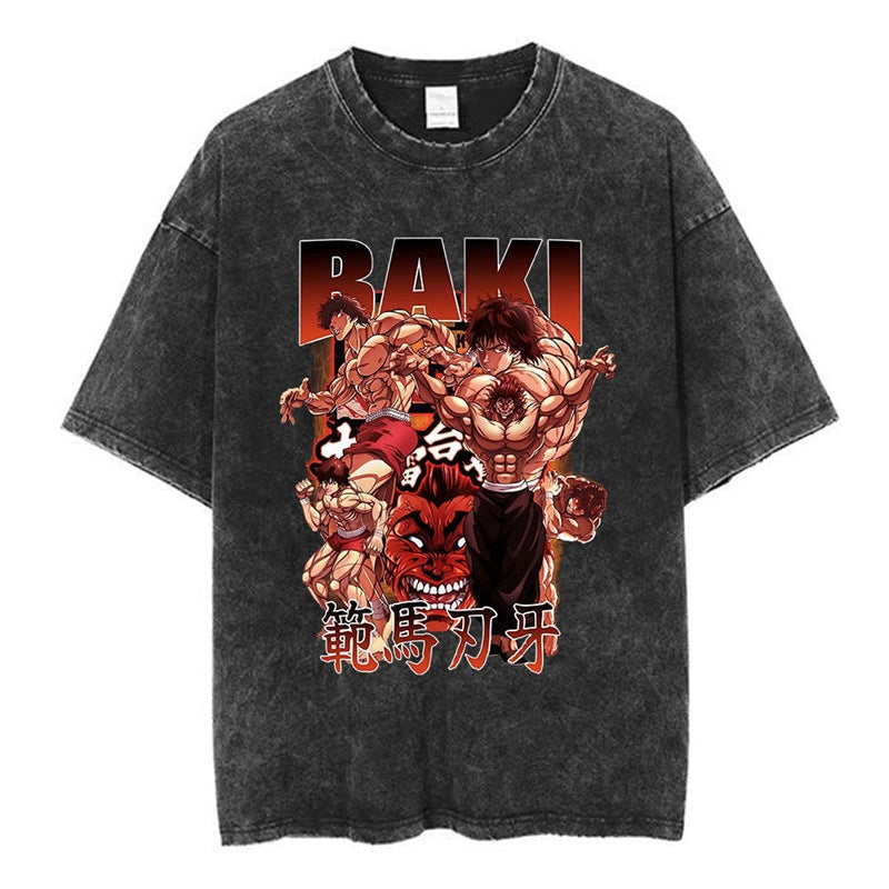 Morukai "Baki Hanma Cast" Baki Hanma Vintage Washed Oversized T-Shirt