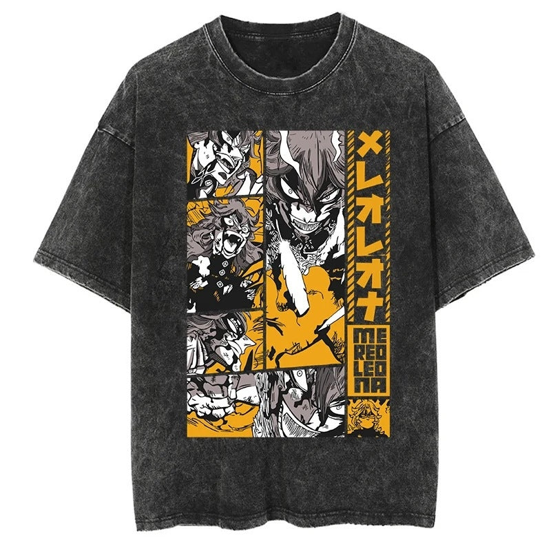 Morukai "Mereoleona Vermillion" Black Clover Vintage Washed Oversized T-Shirt