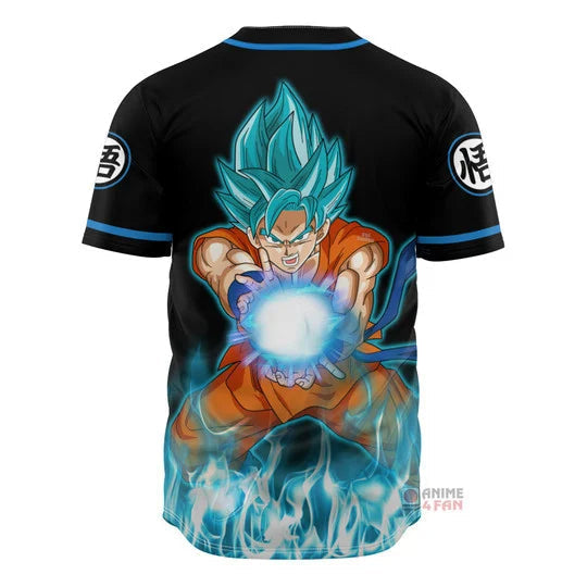 Morukai "Super Saiyan Goku Kamehameha" Dragon Ball Baseball Jersey