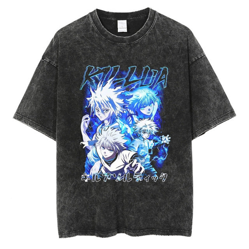 Morukai "Killua Zoldyck" Hunter x Hunter Vintage Washed Oversized T-Shirt