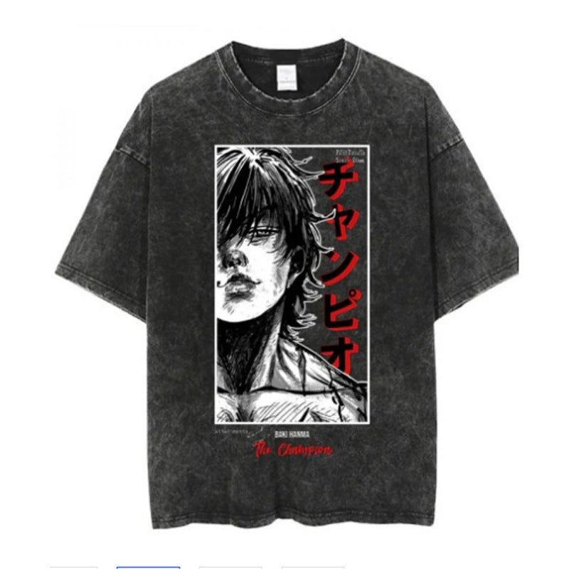 Morukai "The Champion" Baki Hanma Vintage Washed Oversized T-Shirt