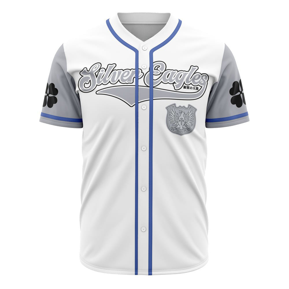 Morukai "Silver Eagles Black Clover Baseball Jersey