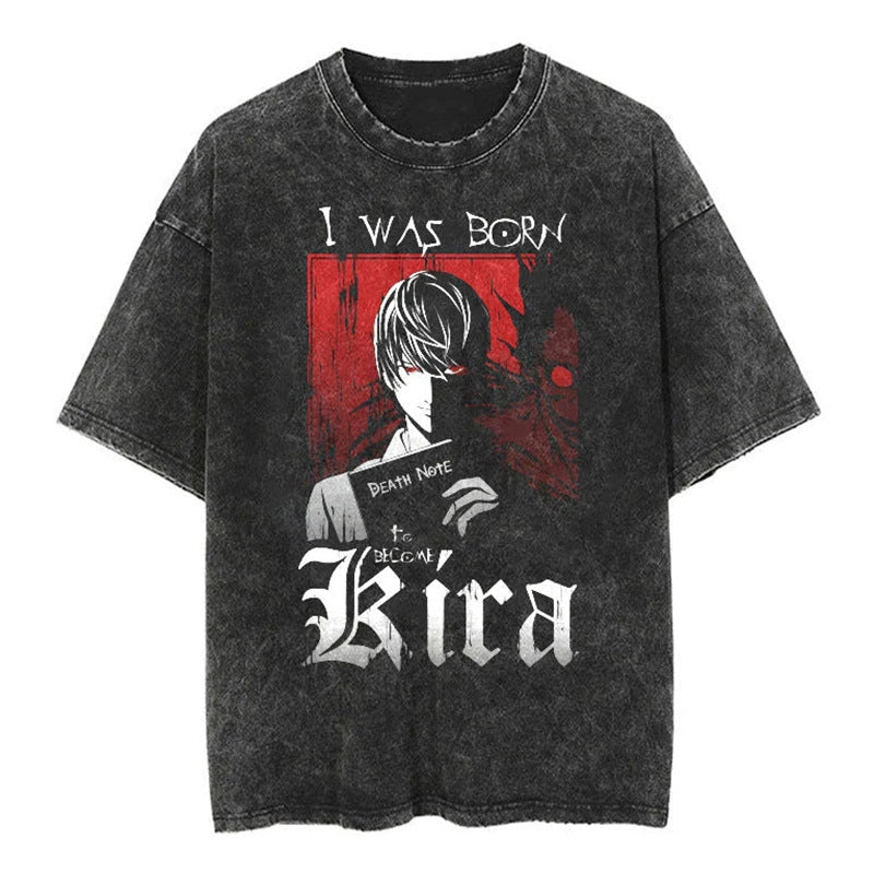 Morukai "Light Yagami" Death Note Vintage Washed Oversized T-Shirt