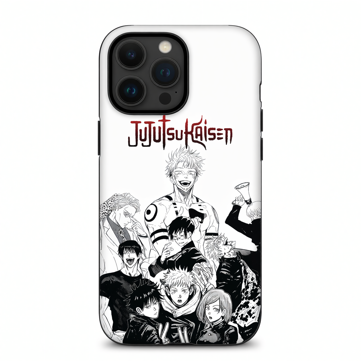 Jujutsu Kaisen All Characters Group Manga Art White Background Bold Red Logo Fan Collage Protective Phone Case