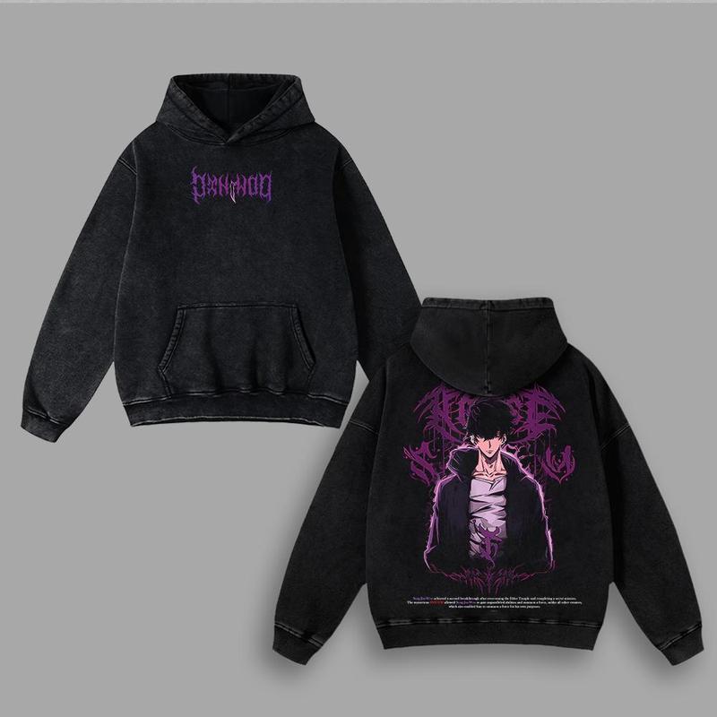 Morukai "Sung Jin Woo" Solo Leveling Vintage Oversized Hoodie