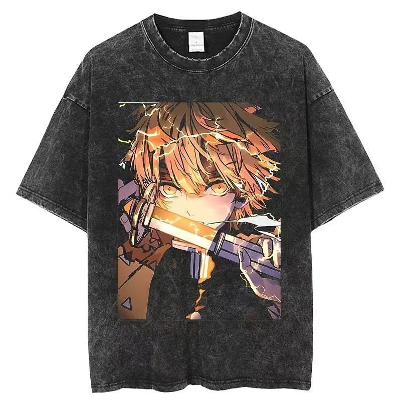Morukai "Demon Nezuko" Demon Slayer Kimetsu no Yaiba Vintage Washed Oversized T-Shirt