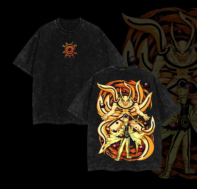 Morukai "Naruto x Kurama" Naruto Vintage Washed Oversized T-Shirt