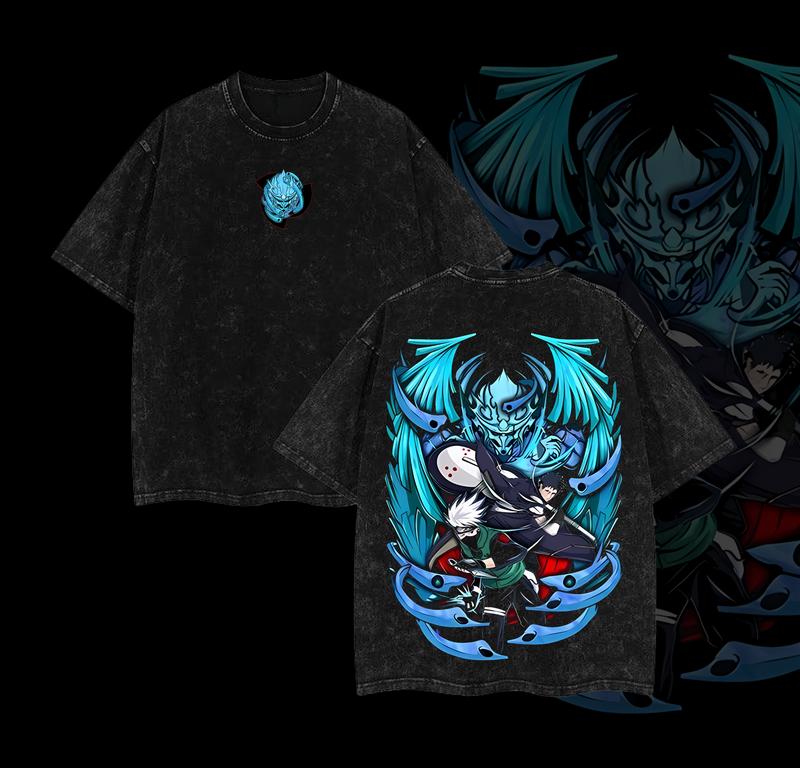 Morukai "Kakashi x Obito" Naruto Vintage Washed Oversized T-Shirt