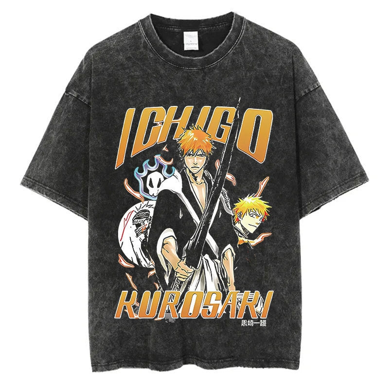 Morukai "Ichigo Kurosaki" Bleach Vintage Washed Oversized T-Shirt