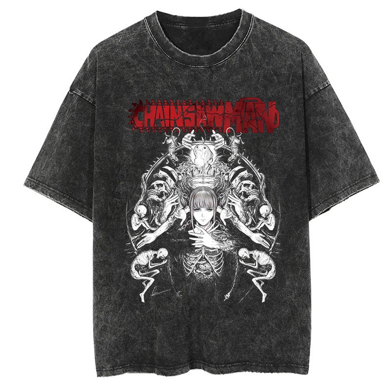 Morukai "Makima" Chainsaw Man Vintage Washed Oversized T-Shirt