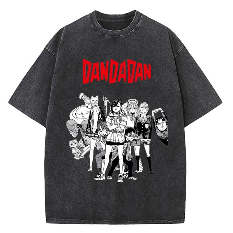 Morukai "Dandadan Cast" Dandadan Vintage Washed Oversized T-Shirt