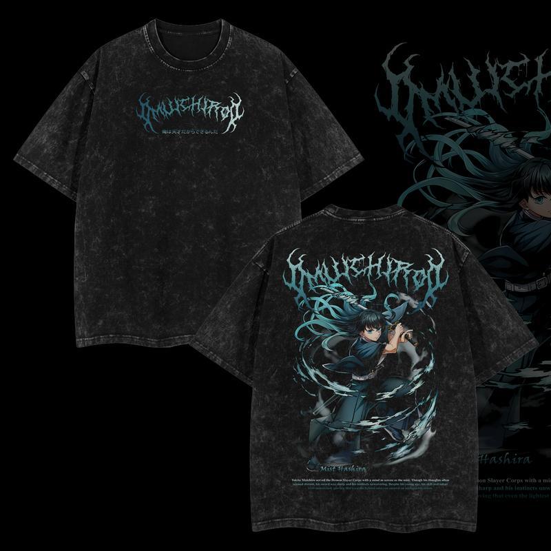 Morukai "Muichiro Tokito" Demon Slayer: Kimetsu no Yaiba Vintage Washed Oversized T-Shirt