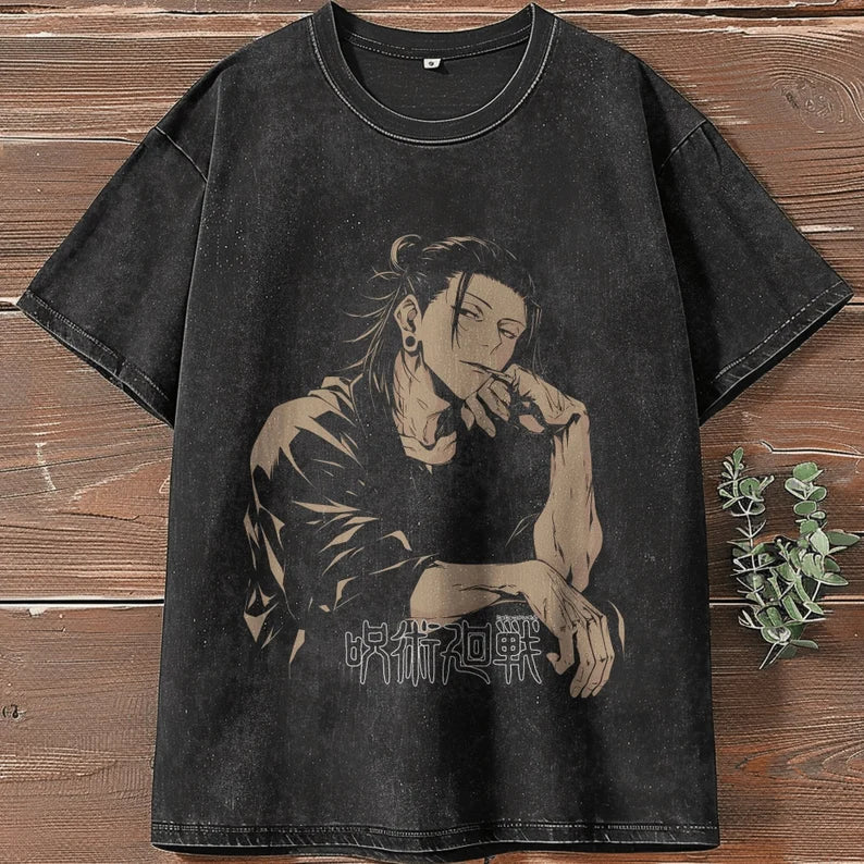 Morukai "Suguru Geto" Jujutsu Kaisen Vintage Washed Oversized T-Shirt V1