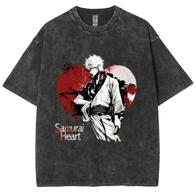 Morukai "Gintoki Sakata Founder of Yorozuya" Gintama Vintage Washed Oversized T-Shirt V1