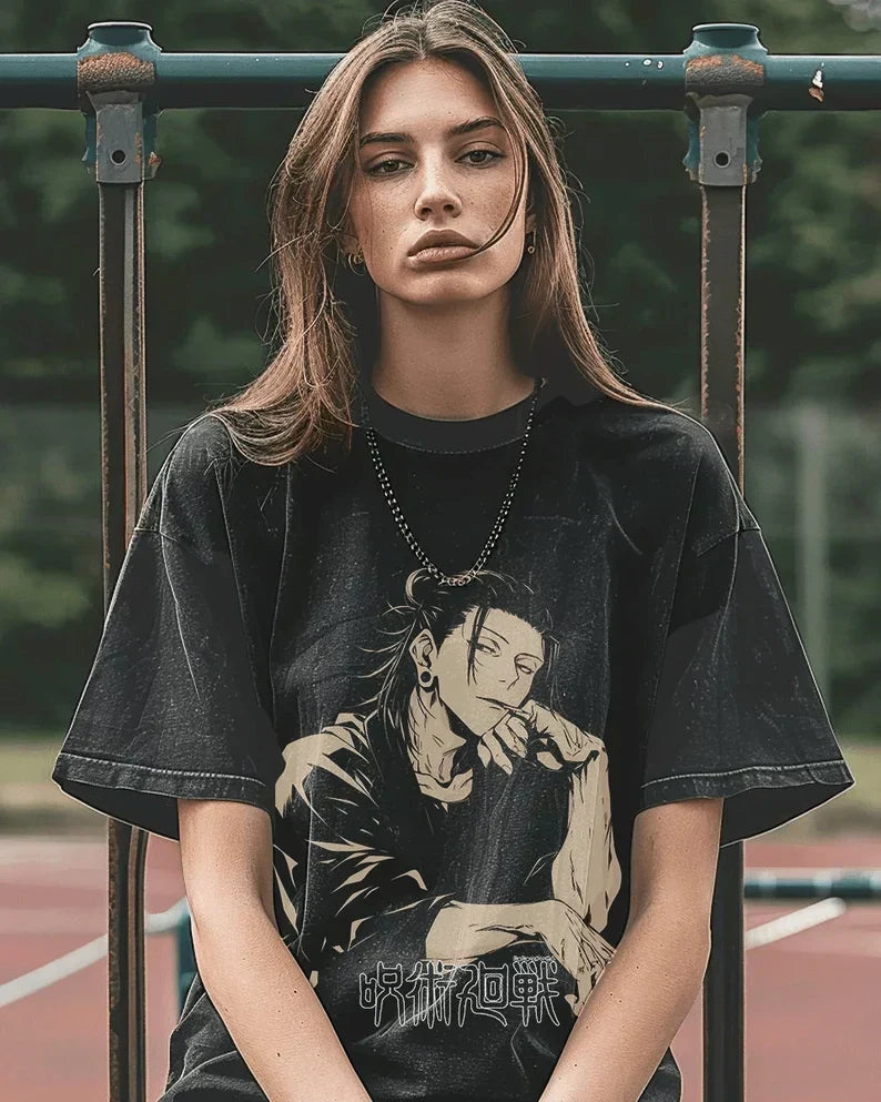 Morukai "Suguru Geto" Jujutsu Kaisen Vintage Washed Oversized T-Shirt V1