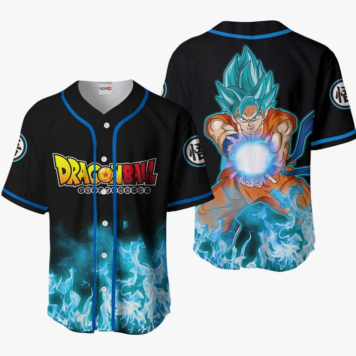 Morukai "Super Saiyan Goku Kamehameha" Dragon Ball Baseball Jersey