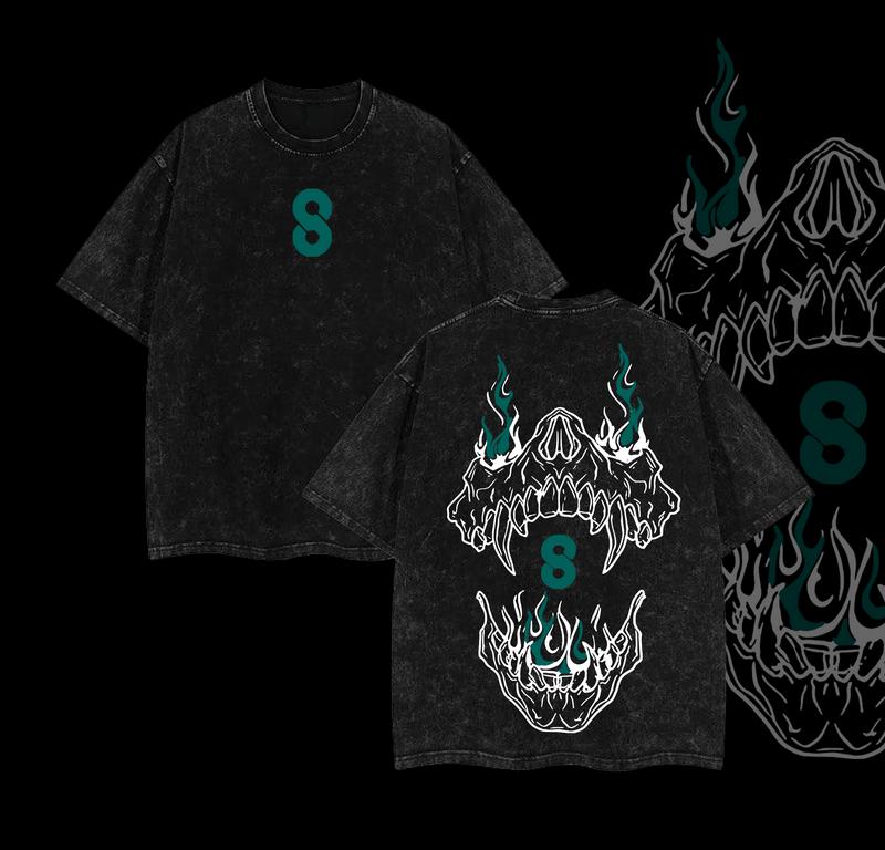 Morukai "Kafka Hibino" Kaiju No. 8 Vintage Washed Oversized T-Shirt