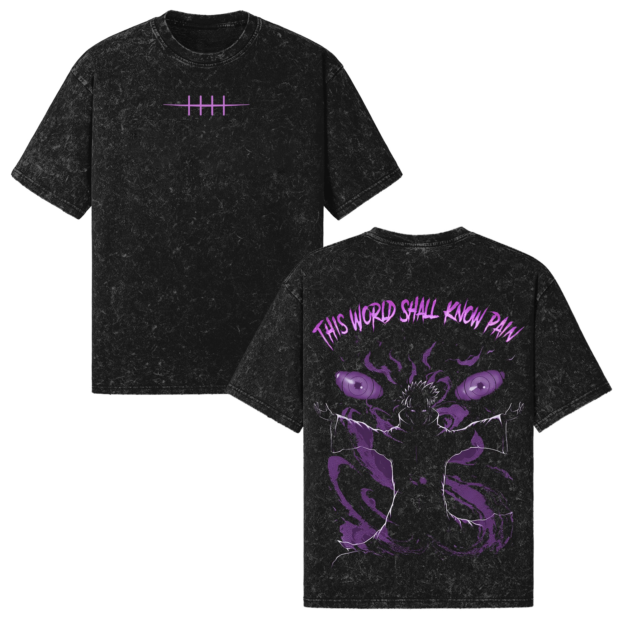 Morukai "The World Shall Know Pain" Naruto Vintage Washed Oversized T-Shirt