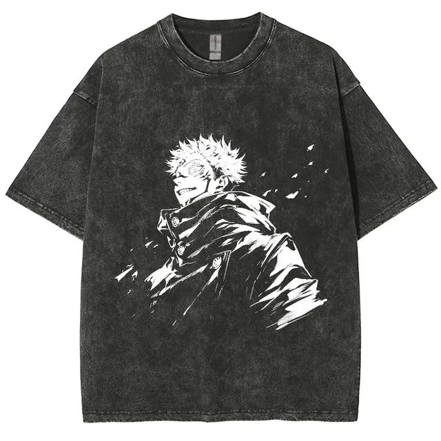 Morukai "Ryomen Sukuna King of Curses" Jujutsu Kaisen Vintage Washed Oversized T-Shirt V4