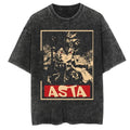 Morukai "Asta" Black Clover Vintage Washed Oversized T-Shirt