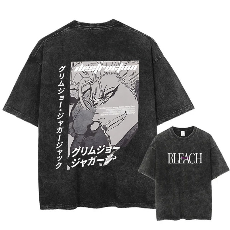 Morukai "Grimmjow Jaegerjaquez" Bleach Vintage Washed Oversized T-Shirt